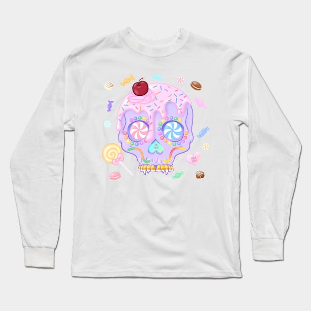 Candy Skull (2) Long Sleeve T-Shirt by Luna-Cooper